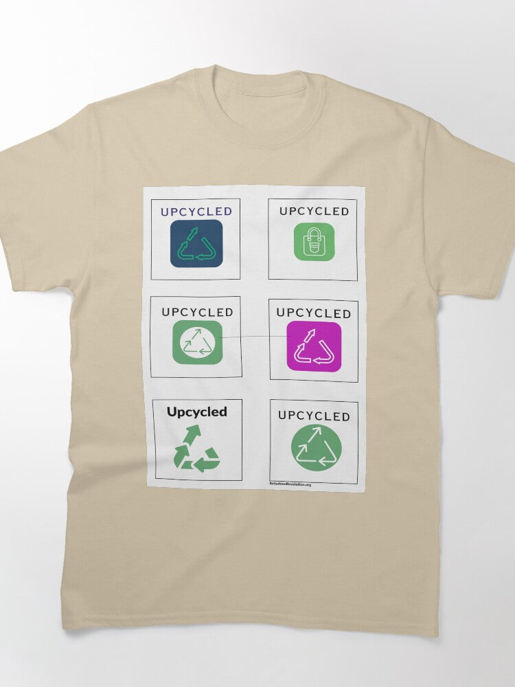 Upcycled Icon Stickers Branding Graphic Oversized T-Shirt Eco Style