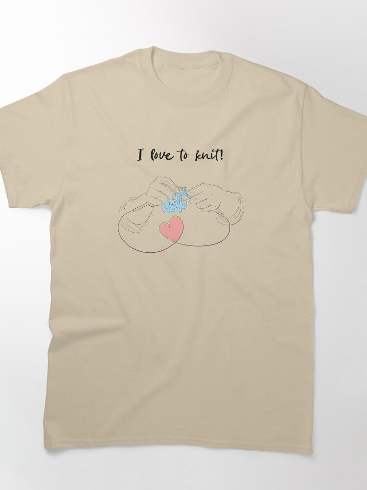 I Love To Knit Graphic Tee - Oversized Knitting Enthusiast Top