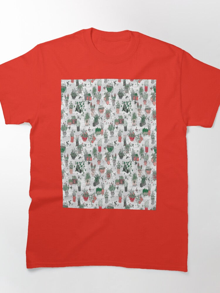 Upcycled Garden Floral Oversized T-Shirt Eco-Conscious Nature Art