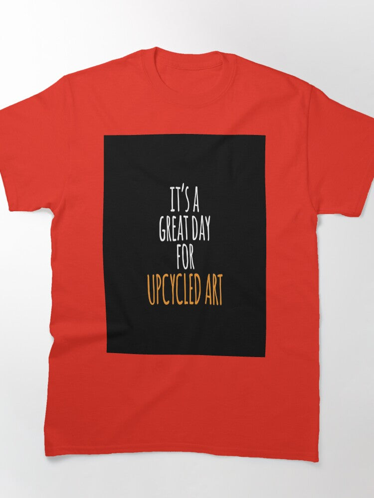Great Day for Upcycled Art Print Oversized T-Shirt Artistic Design
