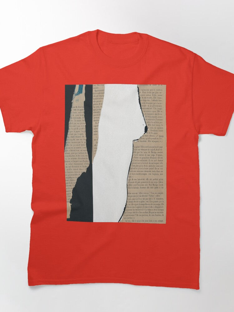 Upcycled Nude I Artistic Oversized T-Shirt Minimalist Figure Draw