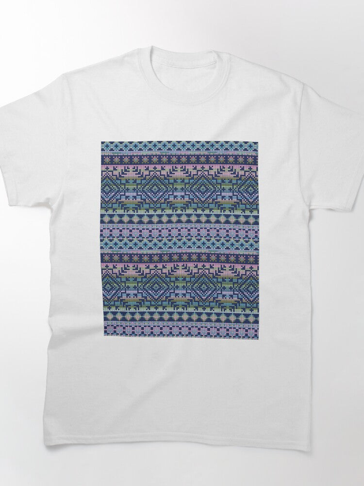Festive Baby Knitting Tee - Oversized Christmas Pattern Shirt