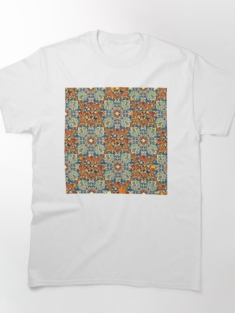 Vintage Crochet Pattern Tee - Oversized Retro Seamless Shirt
