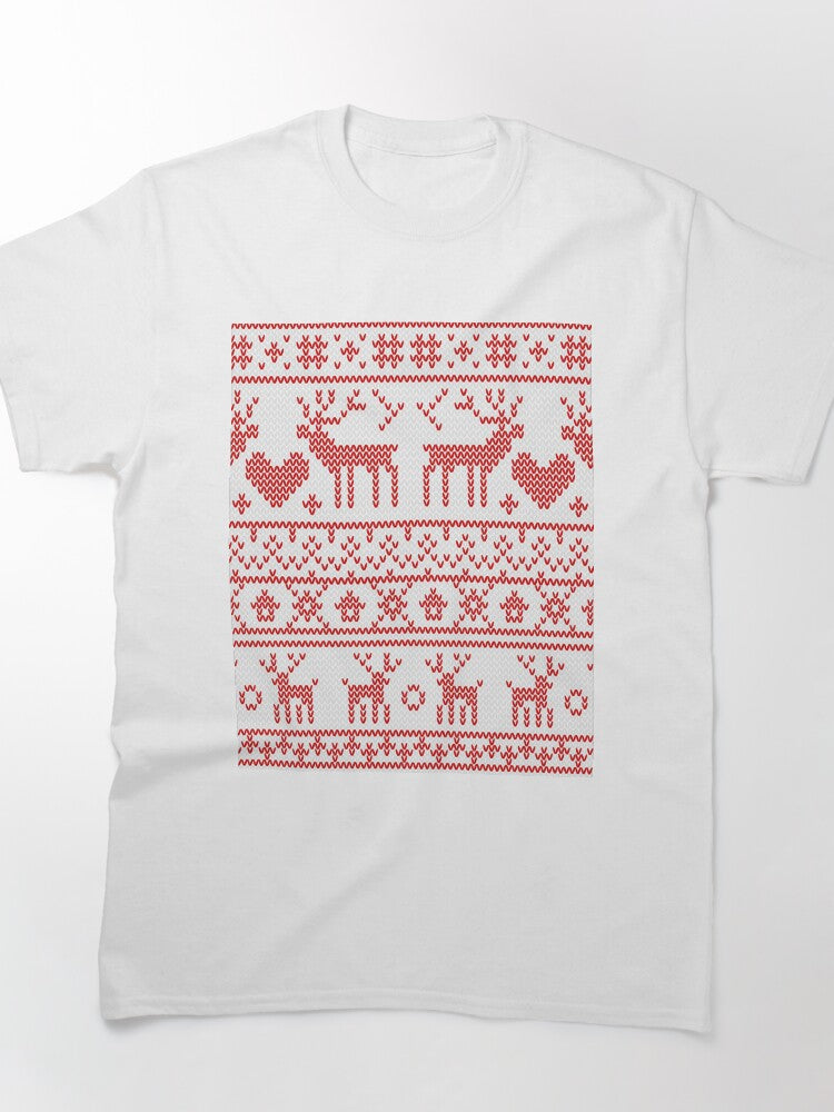 Christmas DIY Knitting Tee - Oversized Festive Baby Pattern Shirt