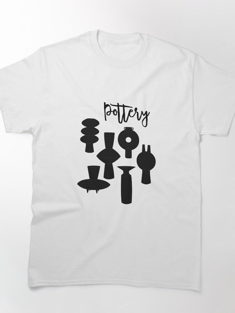 Modern Black Pottery Minimalist Studio Art Oversized T-Shirt