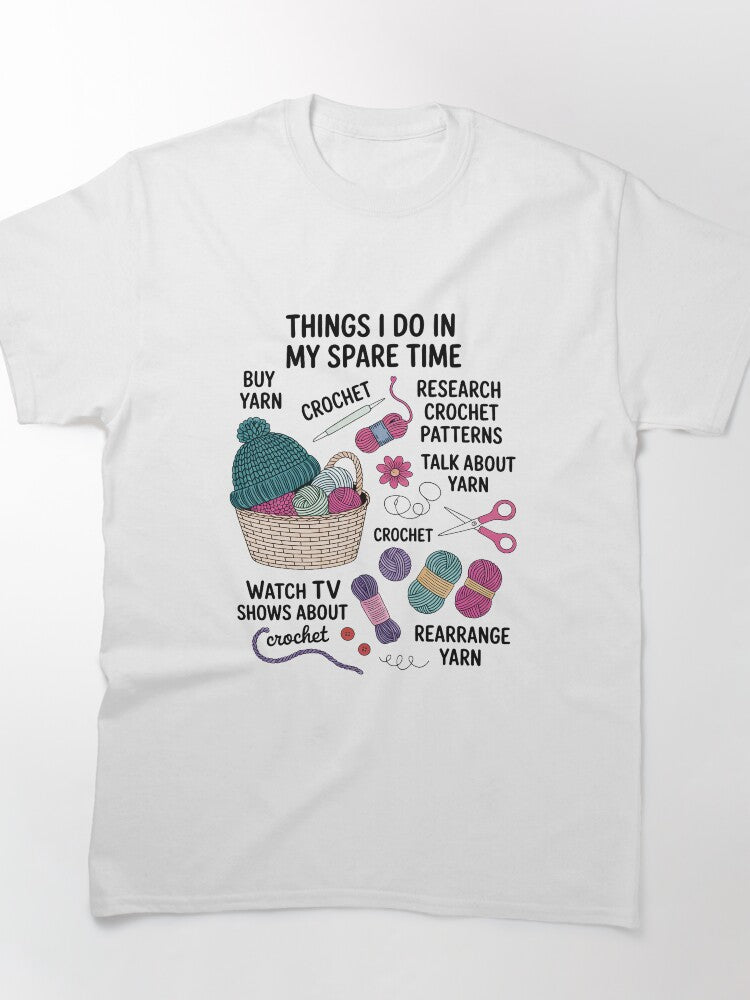 Spare Time Crochet Tee - Oversized Hobby Enthusiast Shirt