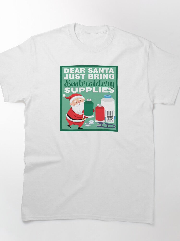 Santa Embroidery Supplies | Holiday Crafting Oversized Tee
