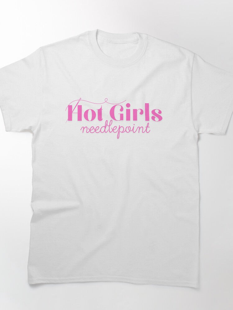 Hot Girls Needlepoint Tee | Stylish Modern Crafty Oversized Shirt