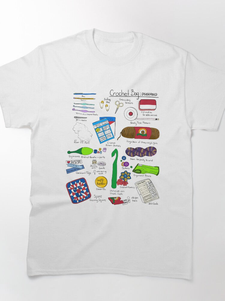 Disassembled Crochet Bag Graphic Shirt Artistic Oversized Apparel