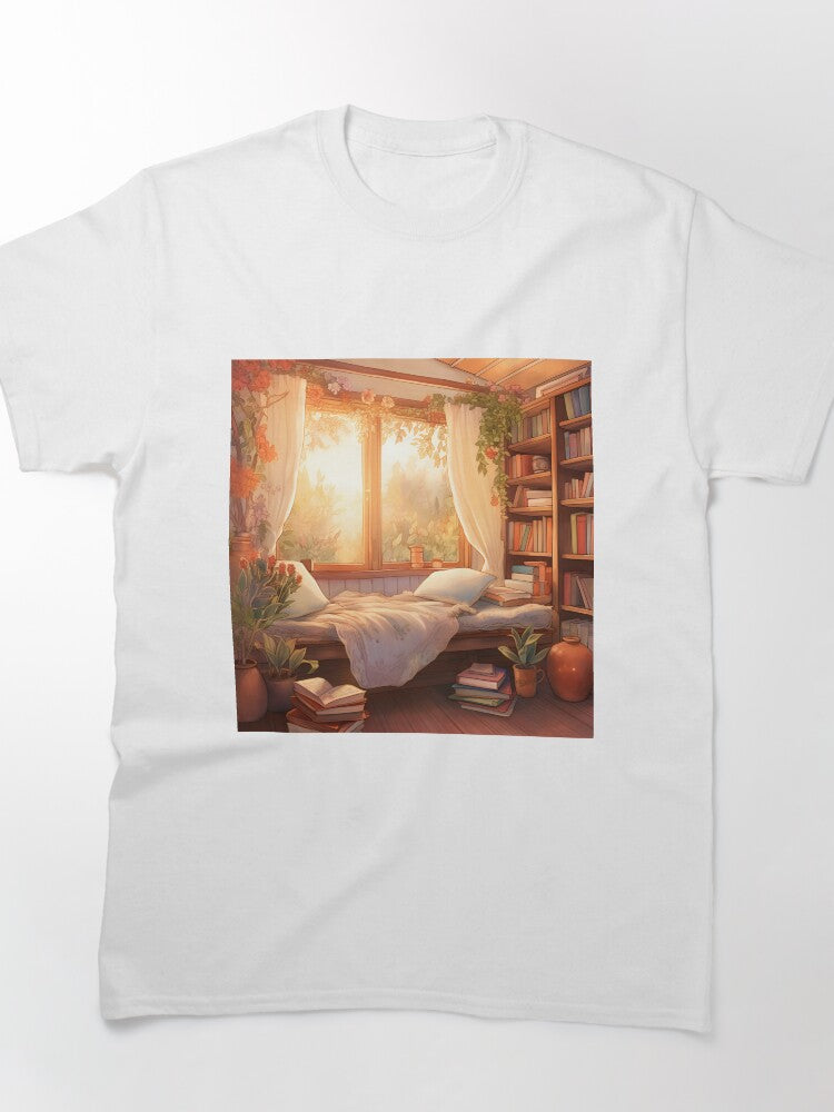 Book Reading Corner Shirt Cozy Nook Graphic Oversized Tee