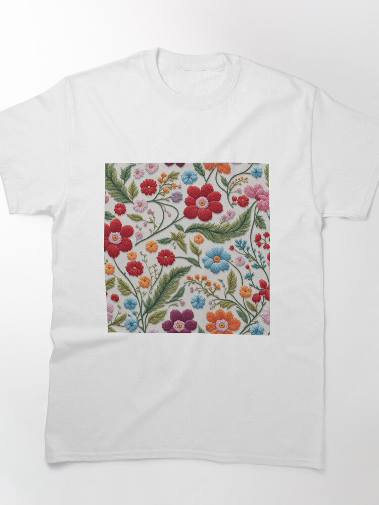Seamless Floral Embroidery Pattern Edition 4 Oversized Tee