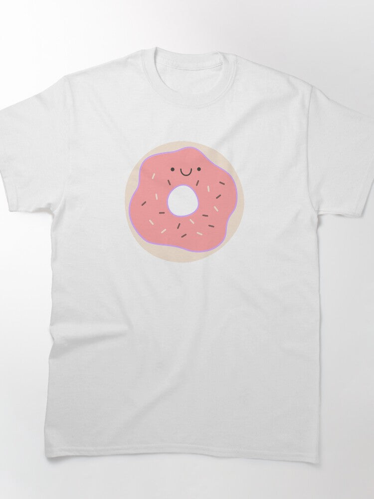 Donut Worry Be Happy Sticker Graphic Tee | Loose Fit Trendy Apparel