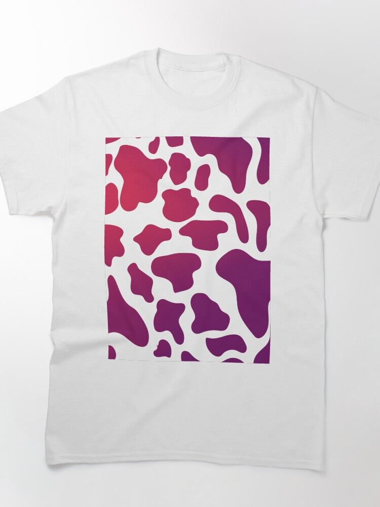 Cow Print Pattern Tee - Oversized Animal Graphic Fashion Shirt