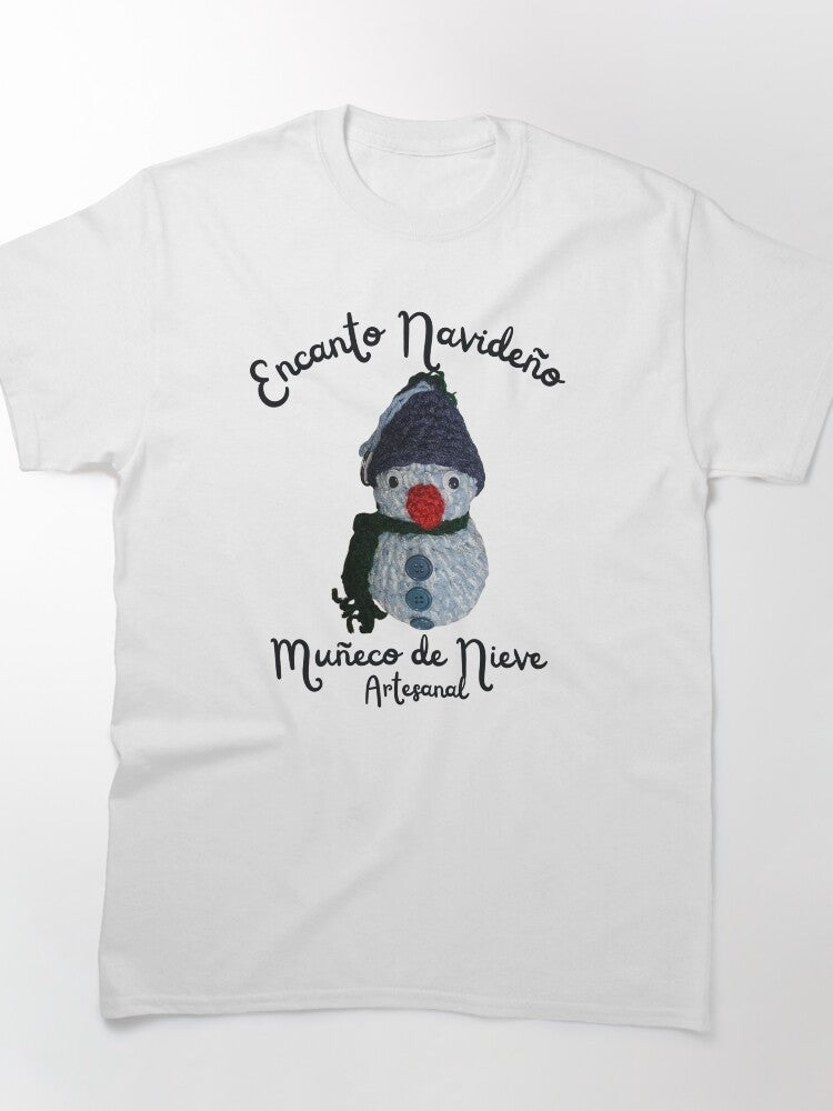 Crochet Snowman Holiday Tee - Festive Oversized Winter Shirt