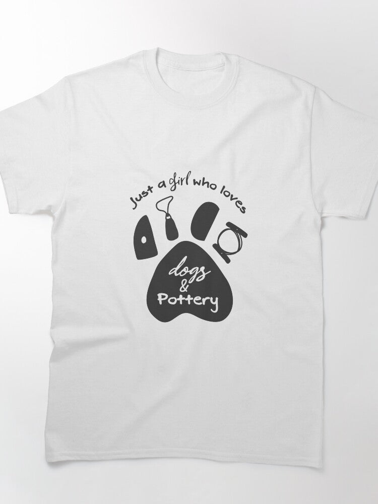 Dogs and Pottery Girl Pet Lover Artist Oversized T-Shirt