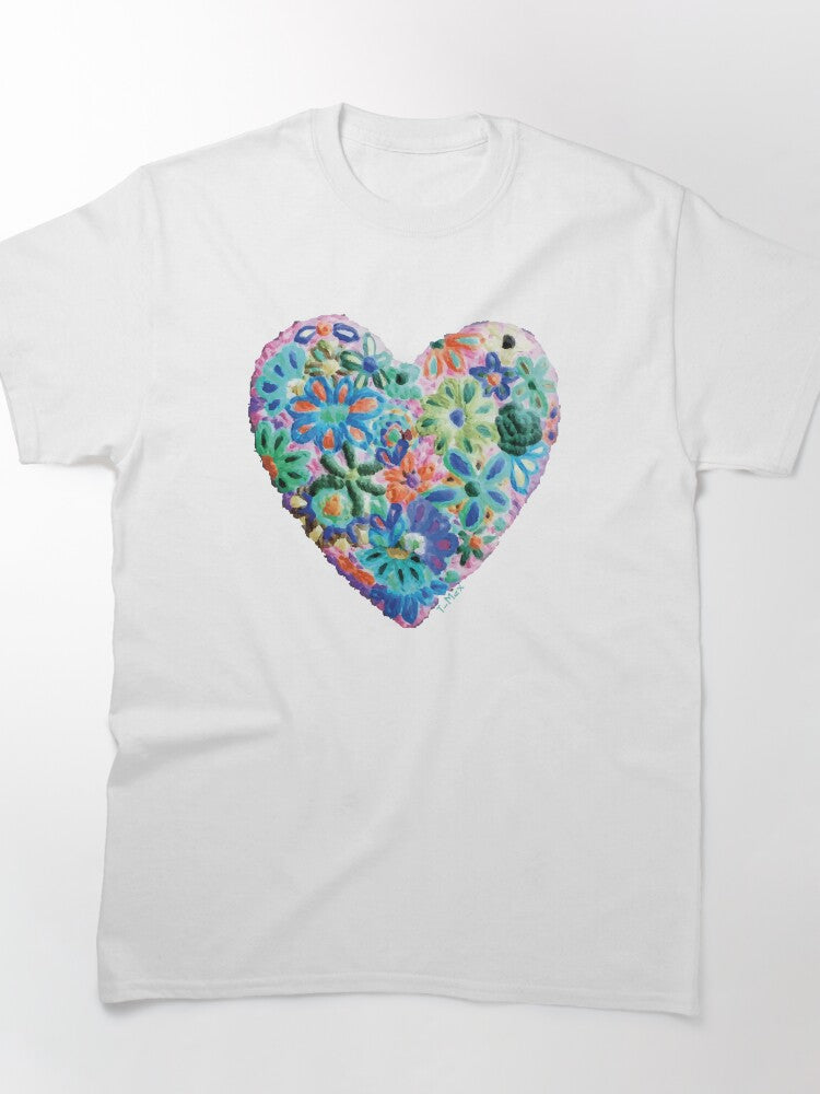 Mexican Boho Heart String Art Hand Made Oversized T-Shirt