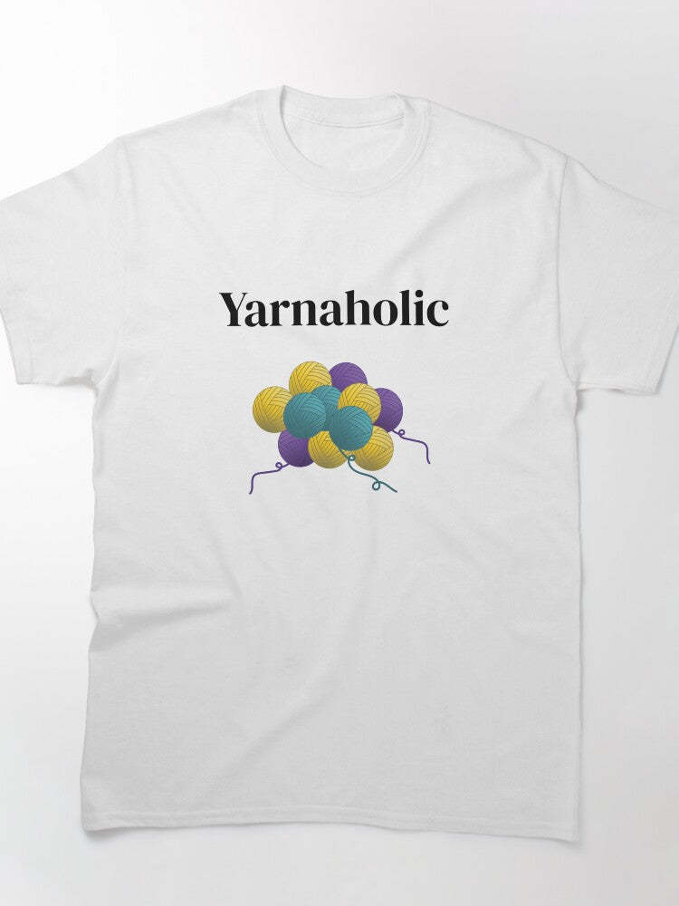 Yarnaholic Funny Text Shirt Oversized Knitting Obsession Apparel
