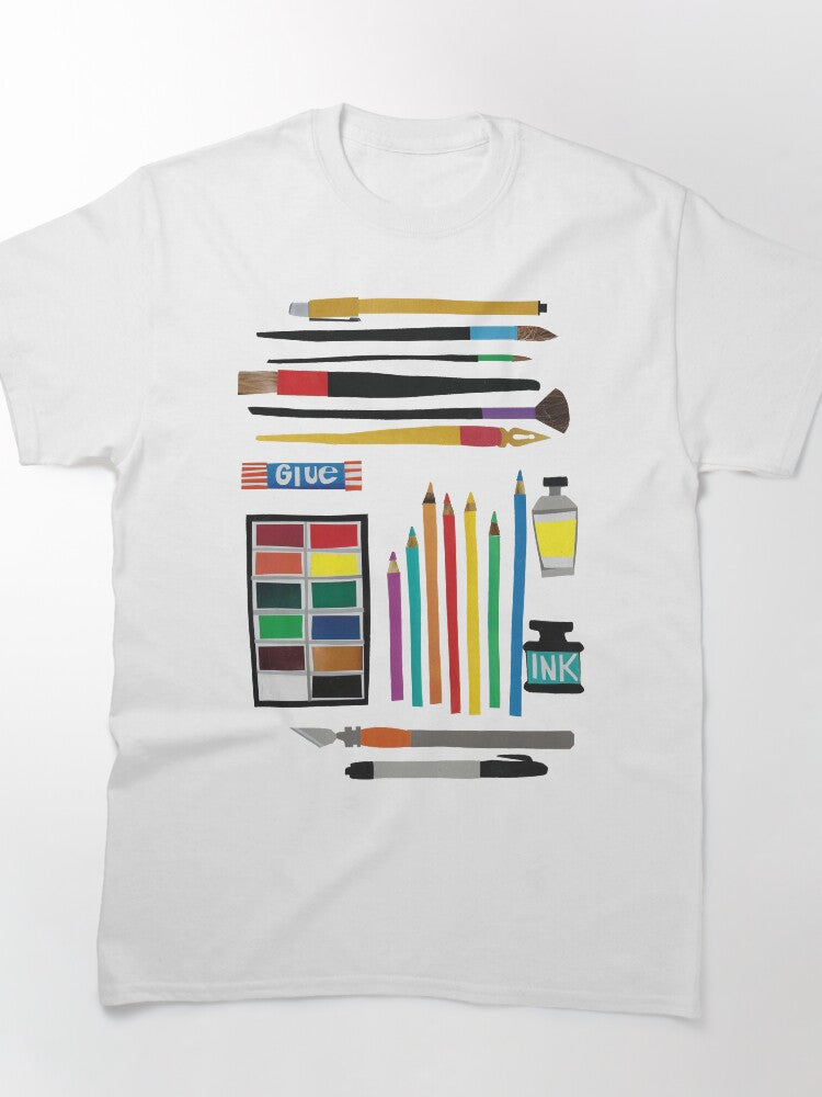 Art Supplies Collage Creative Hobbyist Tee Oversized T-Shirt