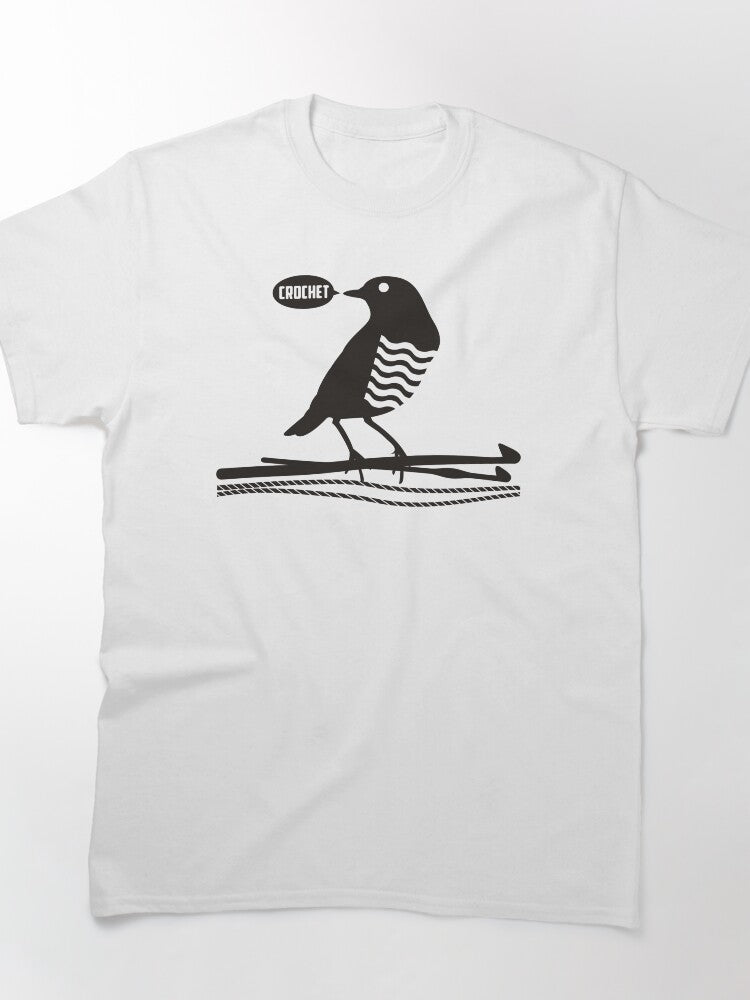 Talking Bird Crochet Hook Tee Funny Parrot Yarn Oversized Shirt