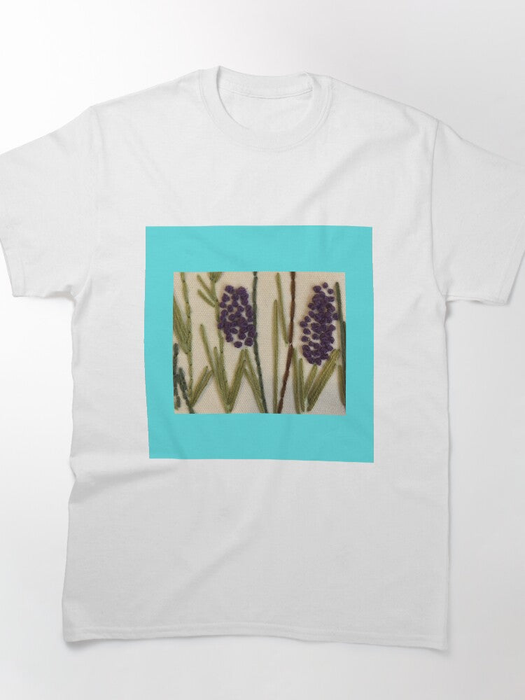 Purple Lilac Botanical Floral Print Oversized T-Shirt