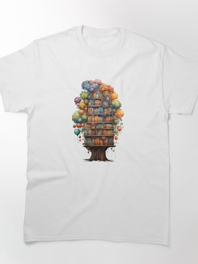 Enchanted Treehouse Library Shirt Fantasy Oversized Bookish Tee