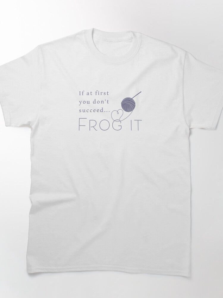 Funny Frog It Crochet Pun Shirt Graphite Tone Oversized Apparel