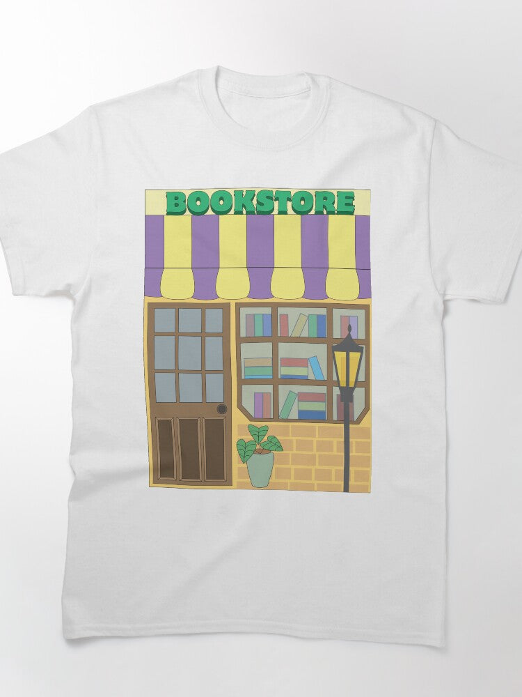 Classic Bookstore Oversized T-Shirt Minimalist Reader Gift Idea