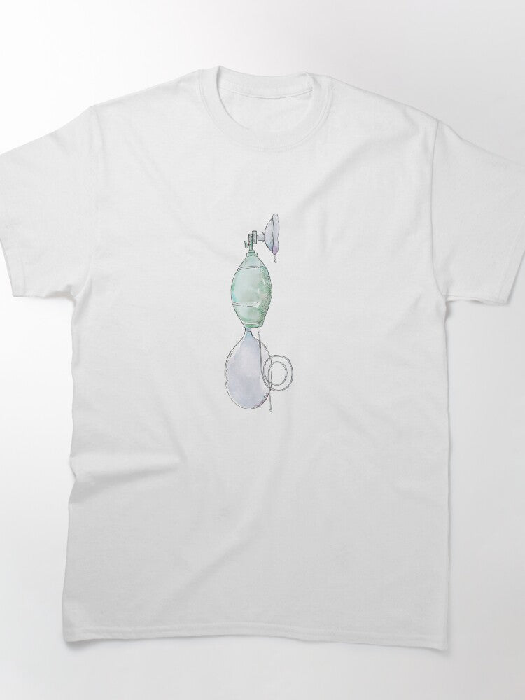 Manual Ventilator Illustration Tee - Medical Sketch Graphic Shirt