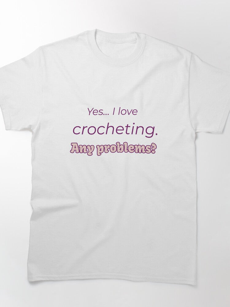 I Love Crocheting Graphic T-Shirt Simple Heart Design Oversized