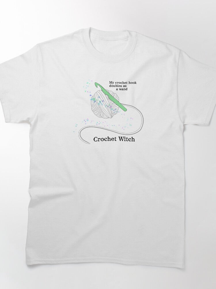 Modern Crochet Witch Design Oversized T-Shirt Pagan Crafty Gift