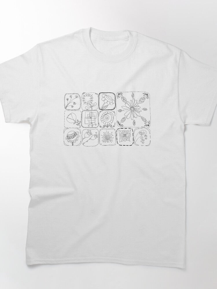 Modern Flowers Botanical Graphic Print Oversized T-Shirt