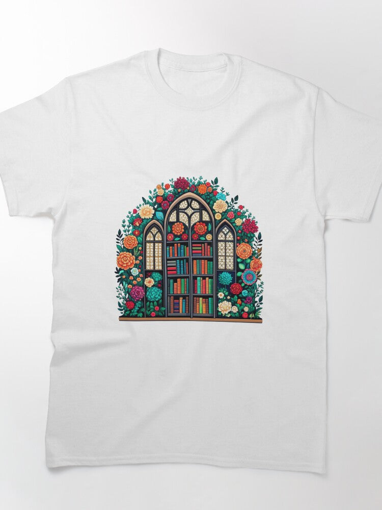 Tranquil Library Flower Shirt Floral Aesthetic Oversized Tee