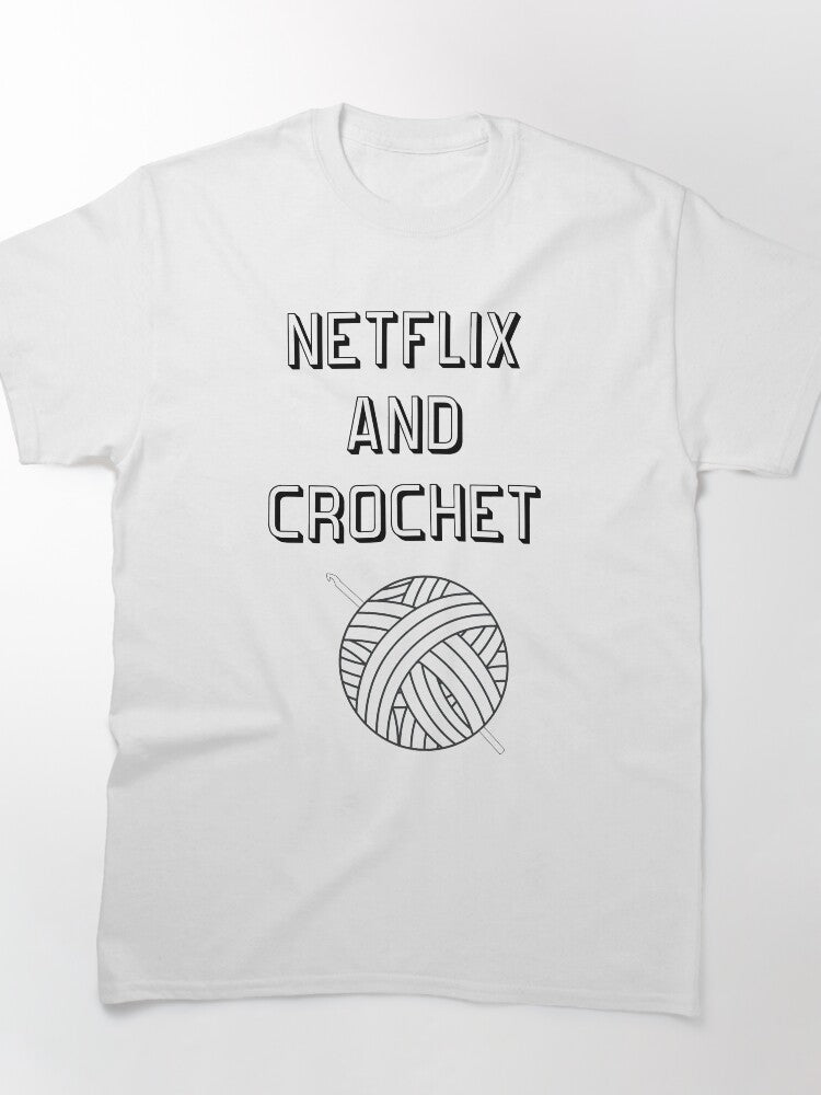 Netflix and Crochet Oversized T-Shirt Binge Watching Hobby Shirt