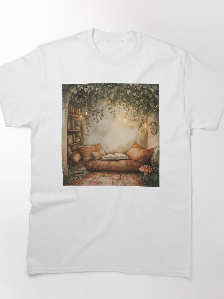 Mushroom Pillow Reading Nook Tee Cozy Fairycore Oversized Shirt