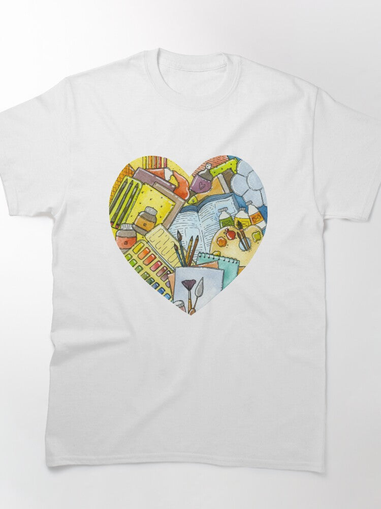 I Love Art Supplies Creative Hobbyist Text Oversized T-Shirt