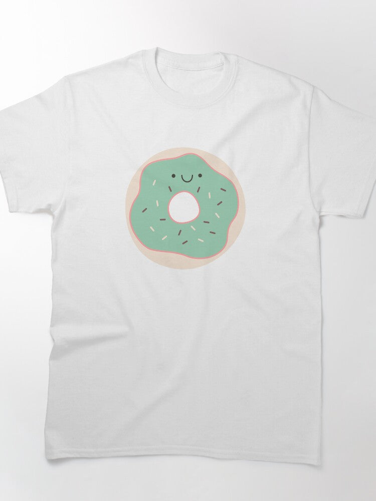 Happy Donut Graphic Oversized Top | Aesthetic Casual Summer T-Shirt