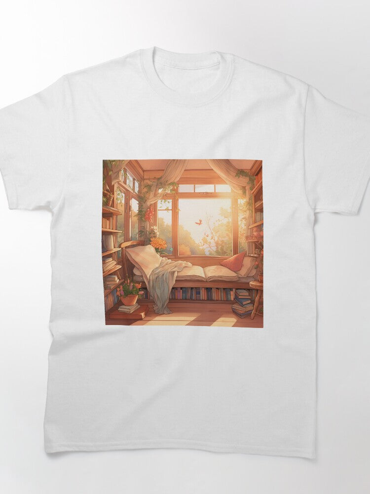 Reading Nook Corner Shirt Relaxed Fit Oversized Book Lover Tee