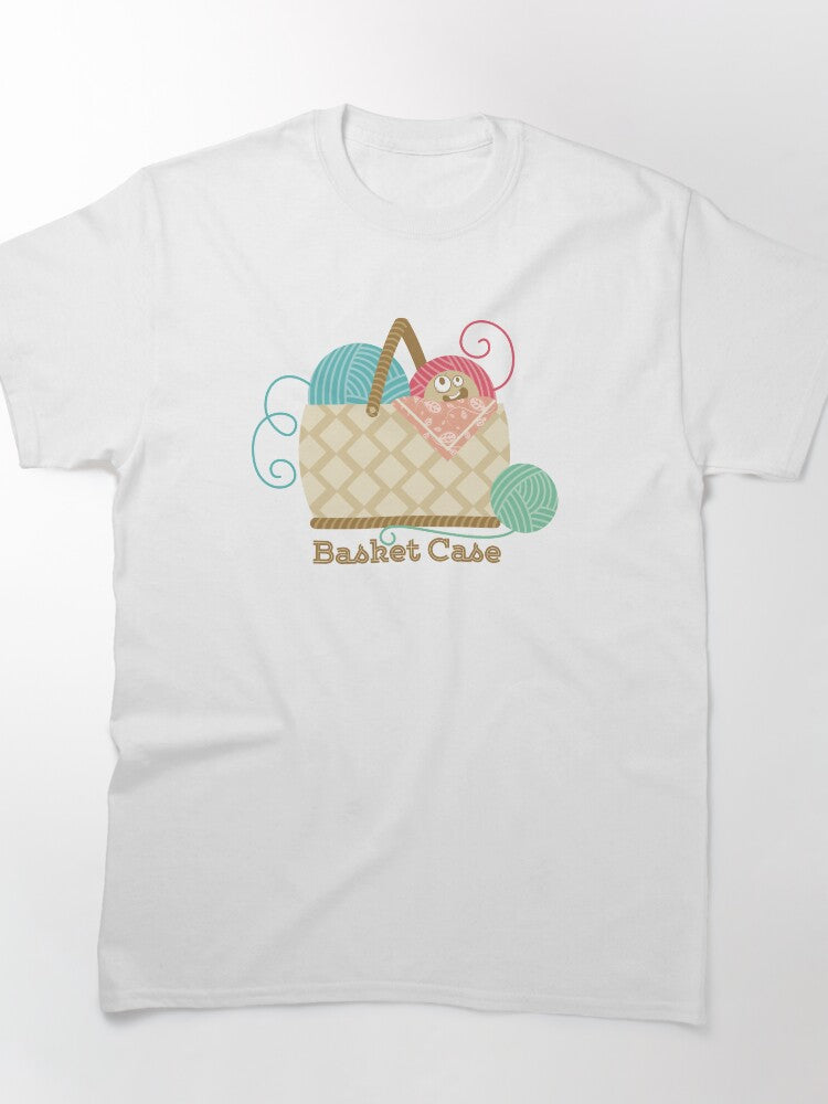 Funny Crochet Basket Case Tee Oversized Knitting Humor Gift Shirt