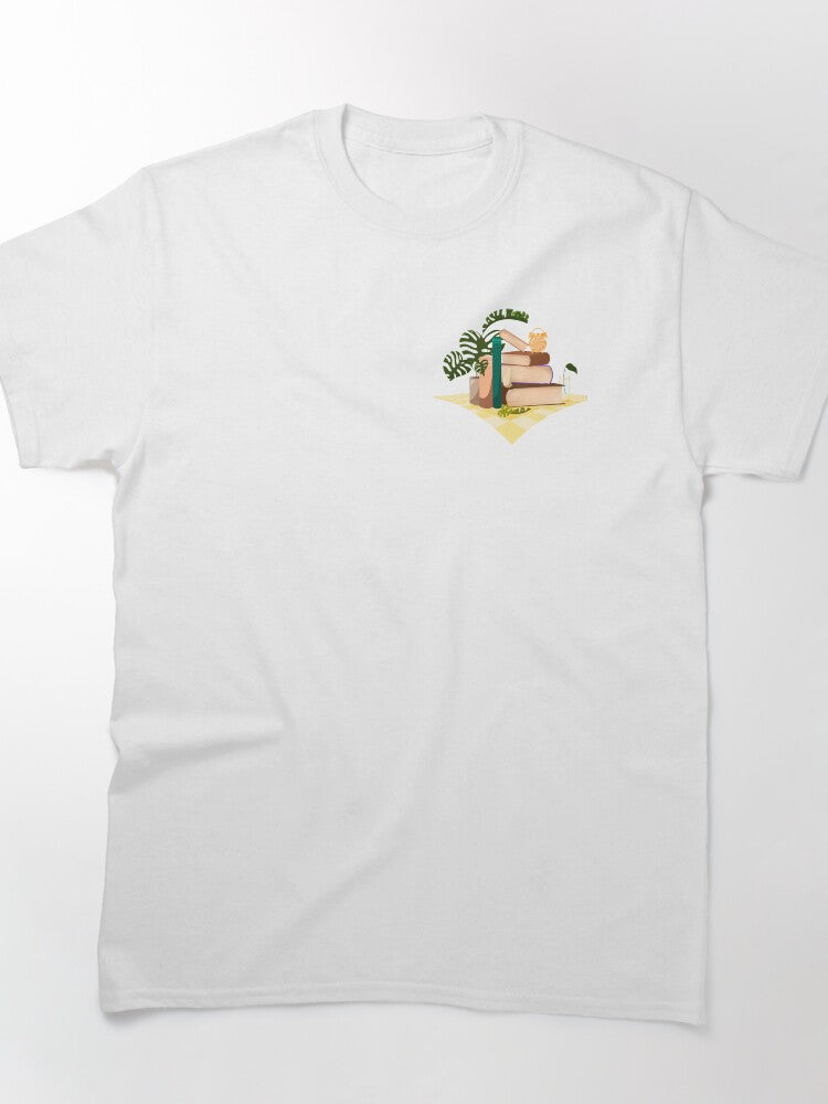 Classic Book Nook Tee Comfortable Oversized Reading Graphic Top