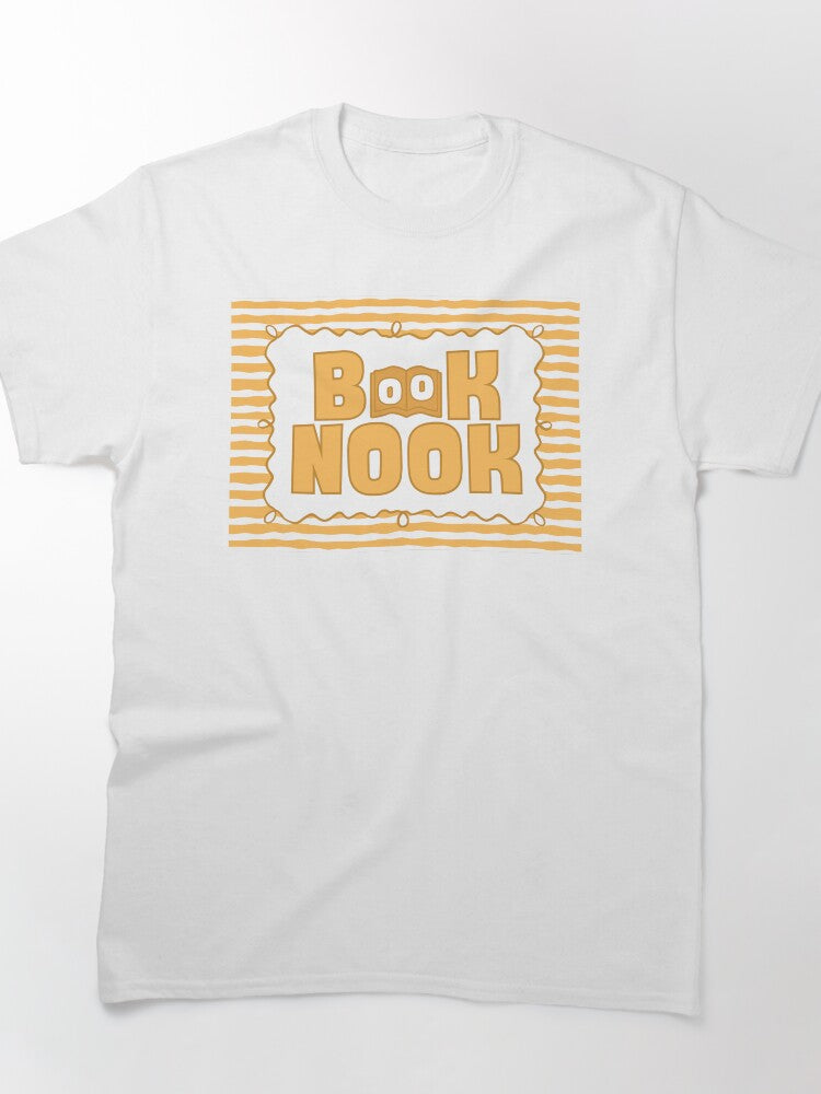Bookish Sanctuary Tee Cozy Nook Design Oversized Graphic Shirt