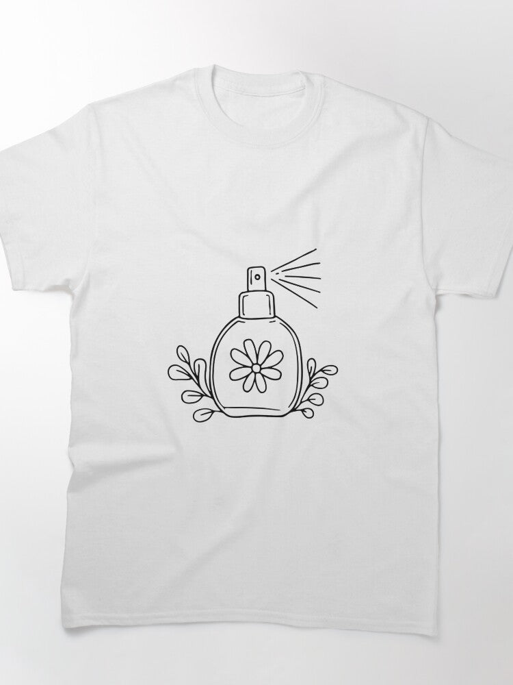 Spraying Floral Perfume Shirt - Botanical Scent Illustration Tee