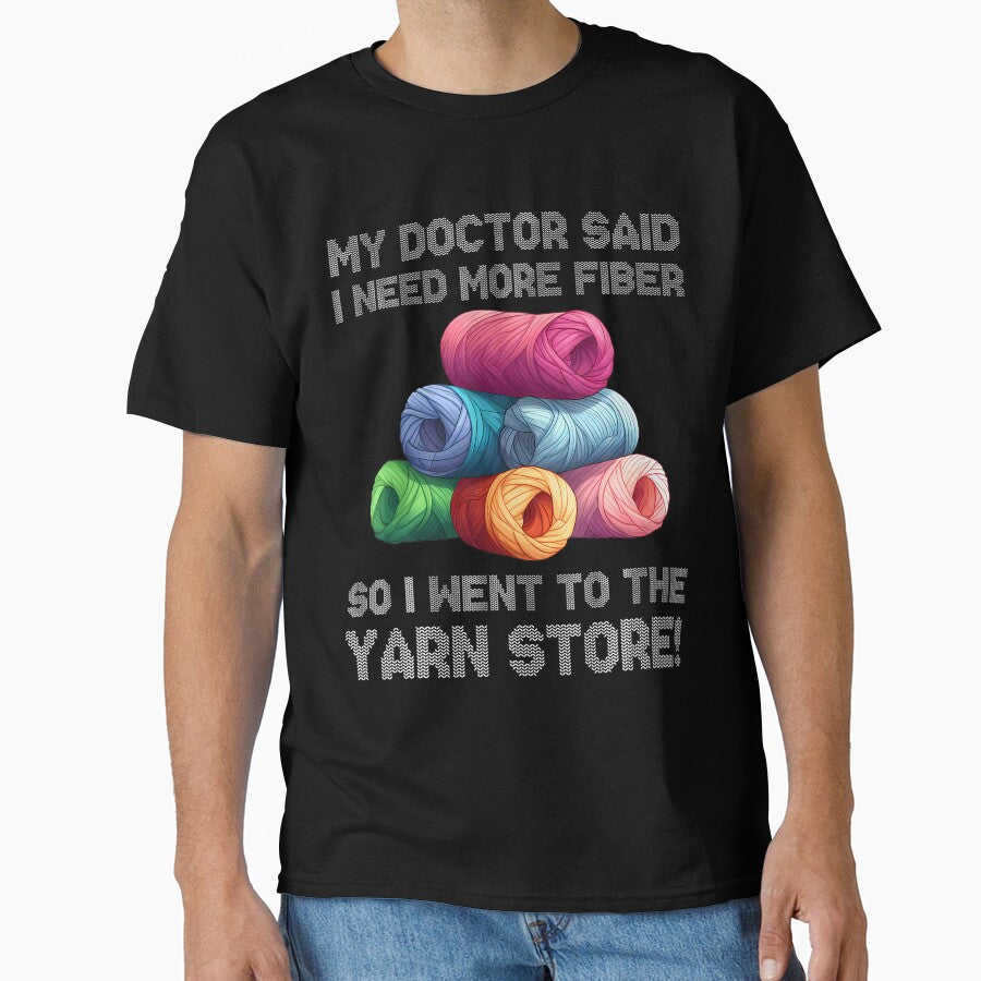 Funny Yarn Store Crochet Tee - Oversized Doctor Advice Shirt Black
