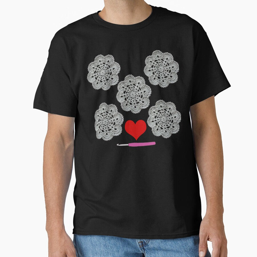 Funny I Love Crochet Gift Shirt Oversized Comfy Crafting Apparel Black