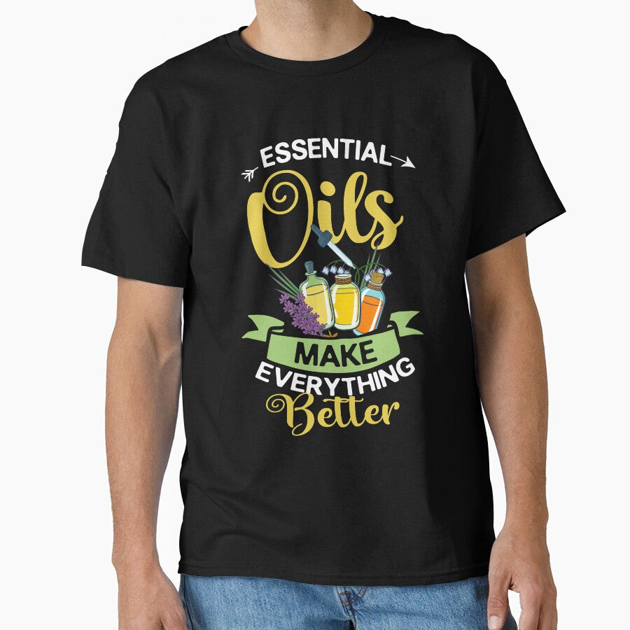 Peppermint Essential Oil Aromatherapy Shirt - Oversized Zen Comfort Black