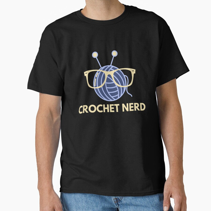 Crochet Nerd Intellectual Craft Shirt Geeky Yarn Lover Oversized Black