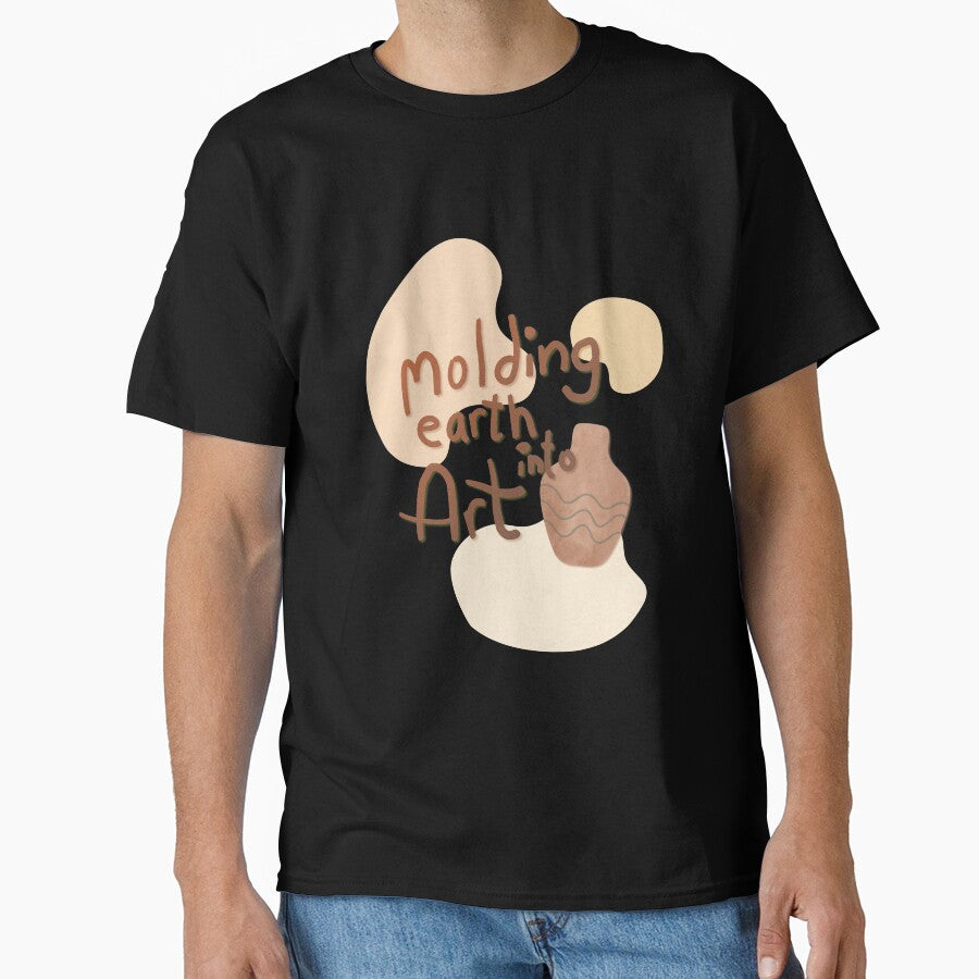 Molding Earth Into Art Clay Sculpting Tee Oversized T-Shirt Black