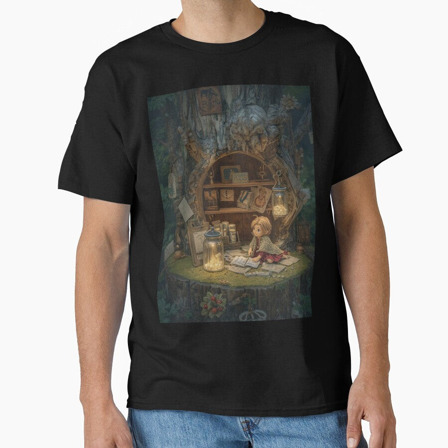 Fairy Post Office Tee Winter Cottagecore Christmas Oversized Black