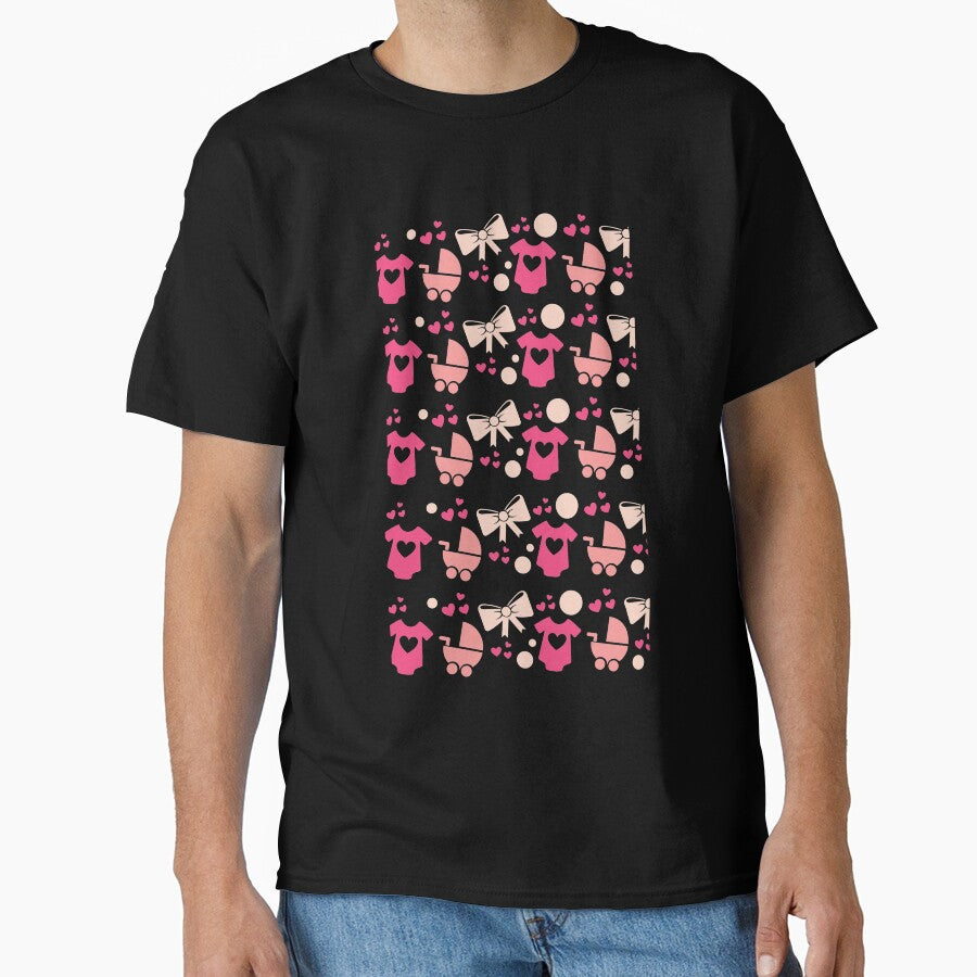 Easy DIY Baby Knitting Tee - Oversized Graphic Pattern Shirt Black