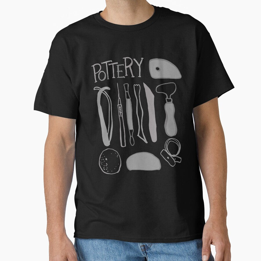 Essential Ceramic Tools Graphic Tee Heavyweight Oversized T-Shirt Black