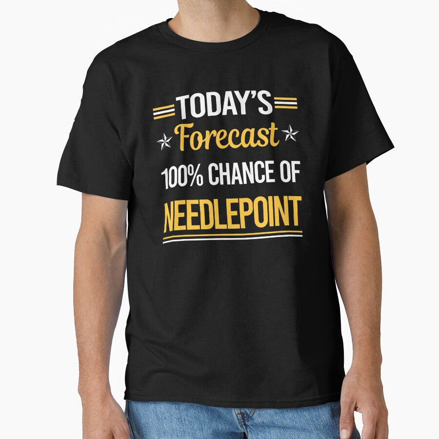 Today's Forecast Needlepoint | Weather Parody Oversized Shirt Black